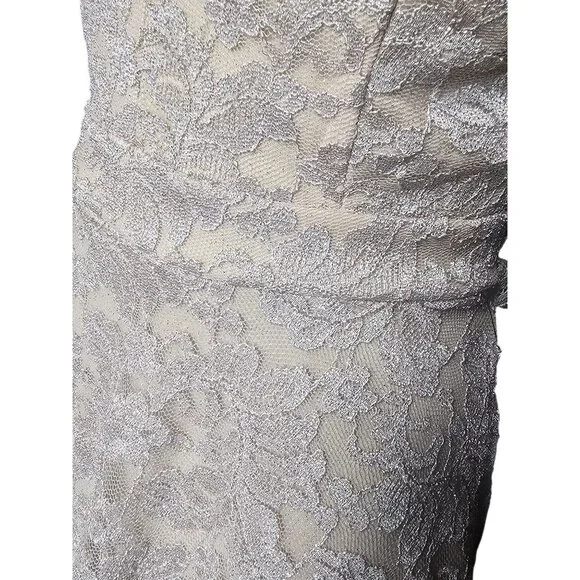 Nude/Gold Sparkle Lace Mini Party/Cocktail Dress - Windsor - Picture 9 of 10